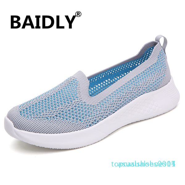 

spring autumn women shoes women breathable mesh sneakers shoes ballet flats ladies slip on flats loafers plus t04, Black