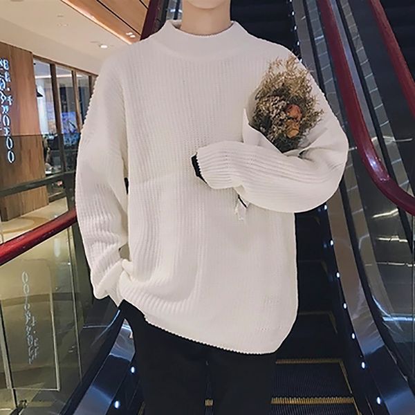 

high fashion wool sweater men pullovers winter sweaters christmas korean style clothes modis trui heren warm knitted dresses m1, White;black