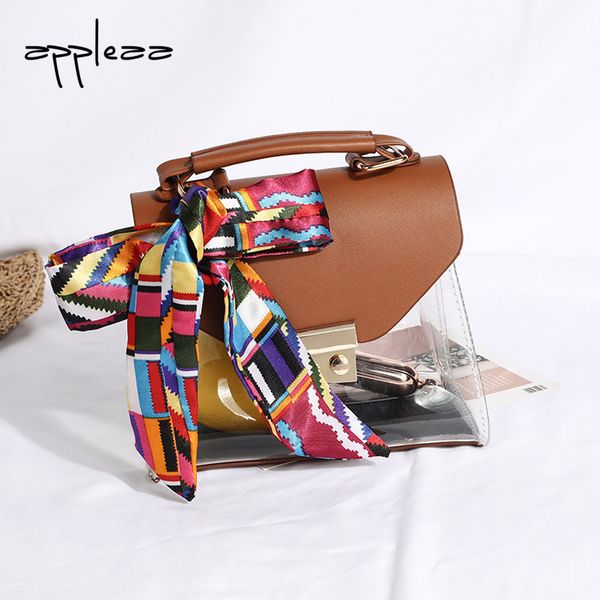 

crossbody bag 2019fashion lady transparent jelly scarf retro wild shoulder bag messenger bandolera