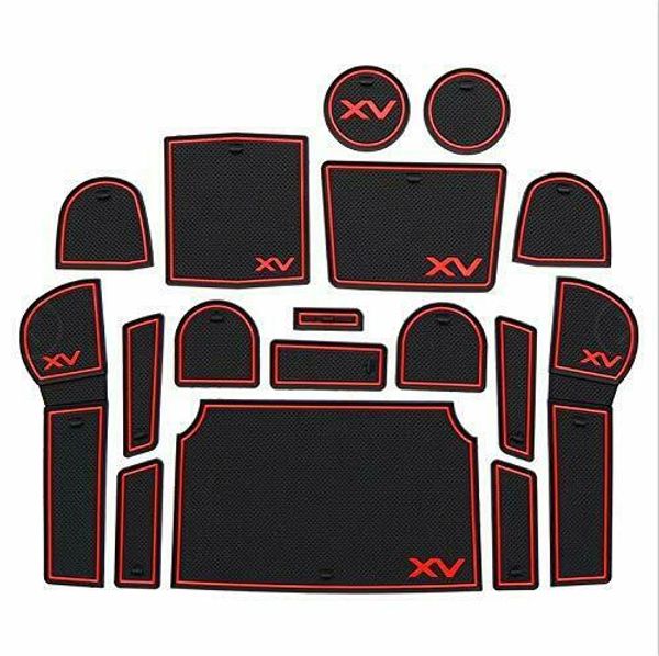 

14pcs car door gate slot mats cup holder pads for subaru crosstrek xv 2012-2014