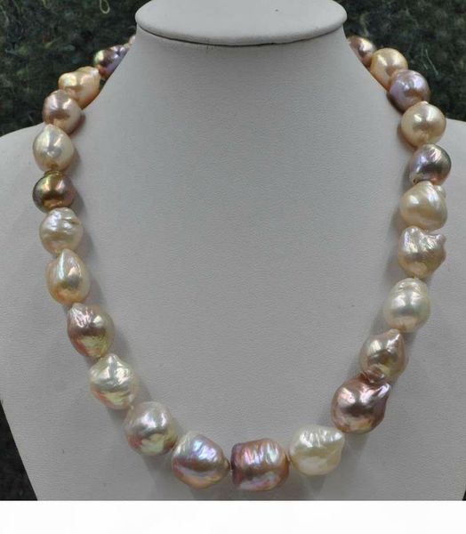 

жемчуг ювелирные изделия высокого качества великолепна! природные rare многоцветной 12-16mm борозда kasumi жемчужное ожерелье, Silver