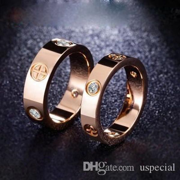 

pop high uspecial uspecial good quality titanium steel silver rose gold love ring gold ring for lovers couple ring wedding rings