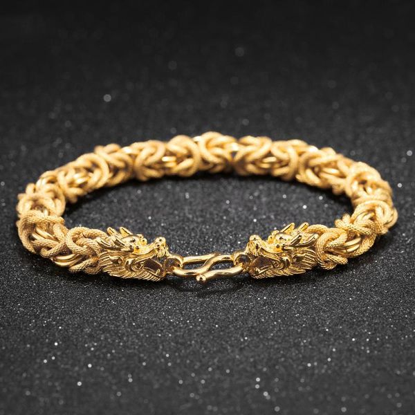 

dxjel gold bracelets for men concise fashion fortune auspicious special dragon bracelet designs wrist luxury jewelry for men, Golden;silver