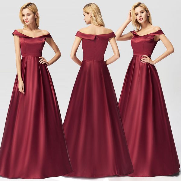 

evening dress a-line 2020 new dress for women burgundy off-the-shoulder simple evening party gowns queen abby, White;black