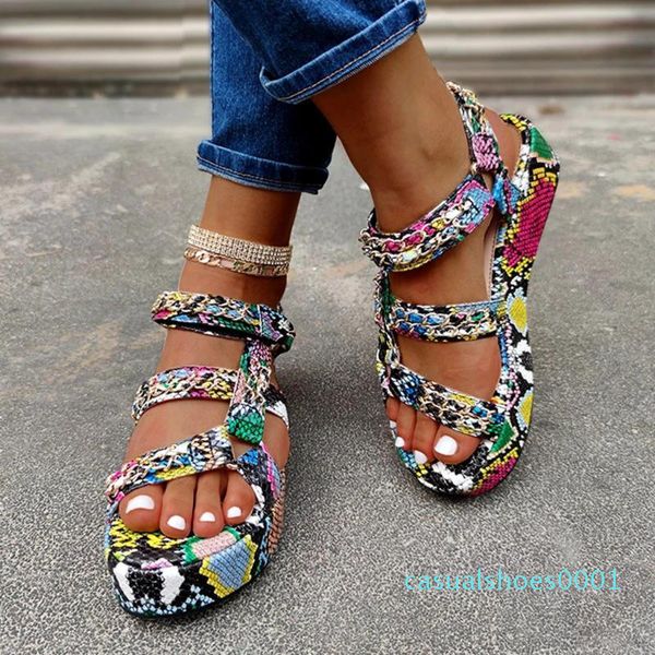 

youyedian plus size 34-44 brand new luxury ladies colorful wedges gladiator sandals shoes woman party summer sandals women 2020 01c, Black