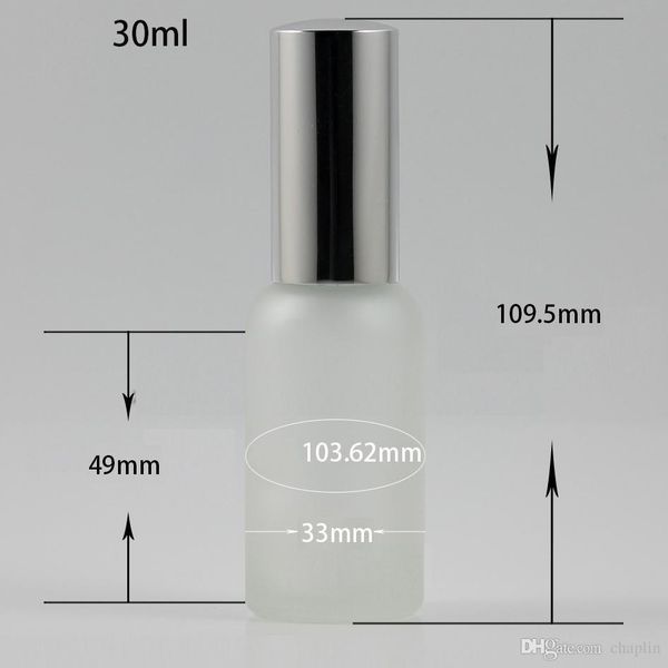 

30ml 1oz refillable frosted round glass perfume bottle with aluminum atomizer empty cosmetic makeup spray bottle container for travel