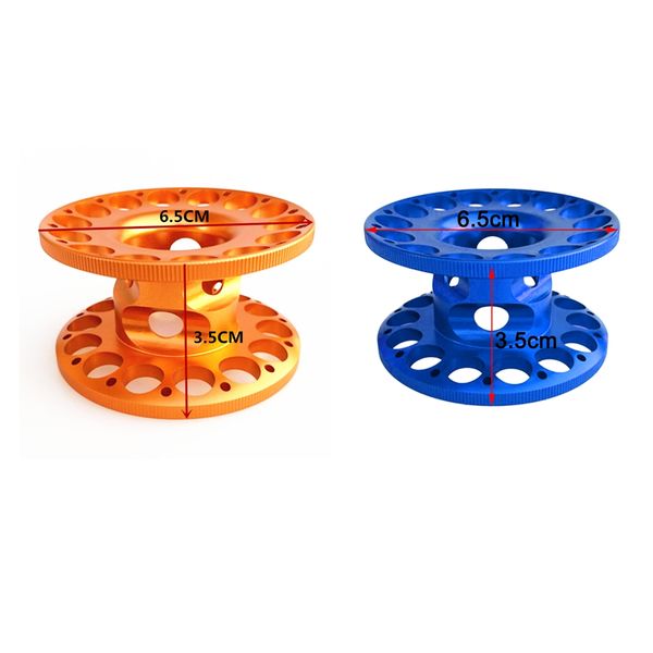 

2pcs scuba diving finger reel guide line spool - aluminum alloy, compact, lightweight, corrosion resistant, durable - blue + orange