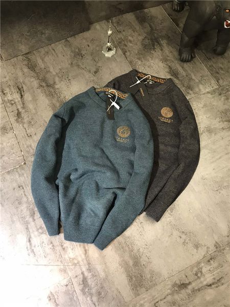 

19ss new luxurious brands design vers medusa embroiderd wool sweater pullover hoodies men women outdoor streetwear sweatshirt jackets, Blue;black