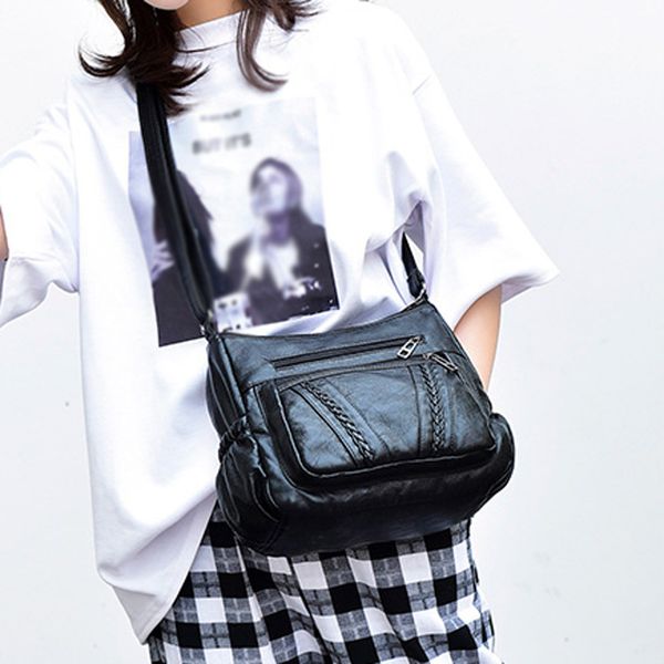

women's fashion messenger bag black messenger bag shoulder casual wild korean style crossbody bags sac main femme