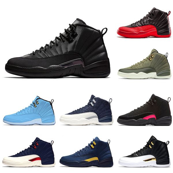 

winterized game royal gym red 12 xii 12s mens basketball shoes fiba pack michigan taxi flu game men dark grey athletic sports sneakers
