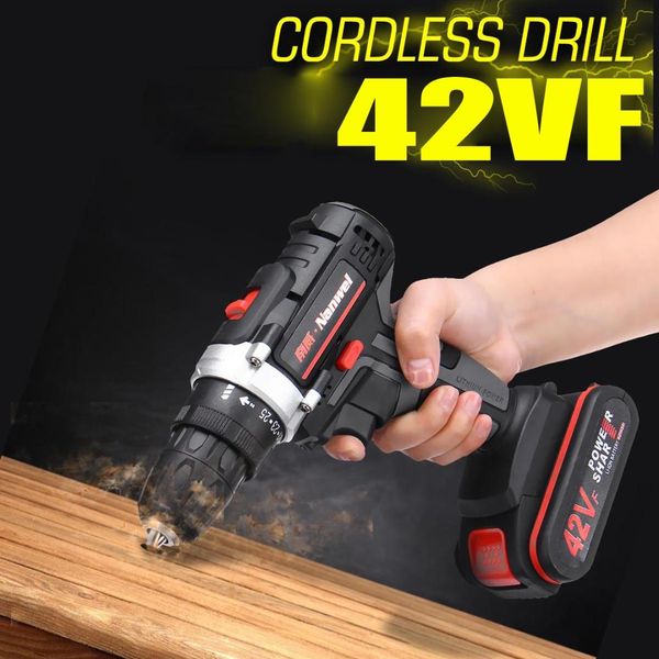 

rechargeable 21v 6000mah lithium battery double speed cordless drill household electric drill wrench powerful driver power tools