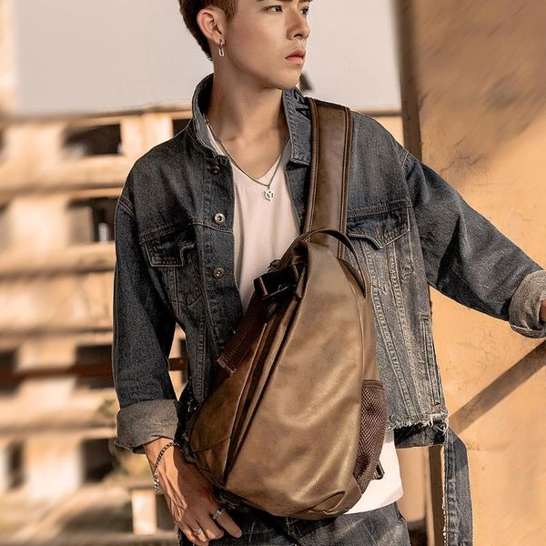

chest bag men's single shoulder bag messenger men's large-capacity student casual