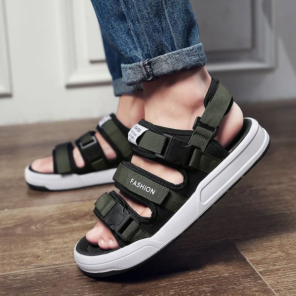 

sandals sandalias work shoes sandalen verano man sandalet sandali sandals-men ete roman transpirables sandal de slide sandalle, Black