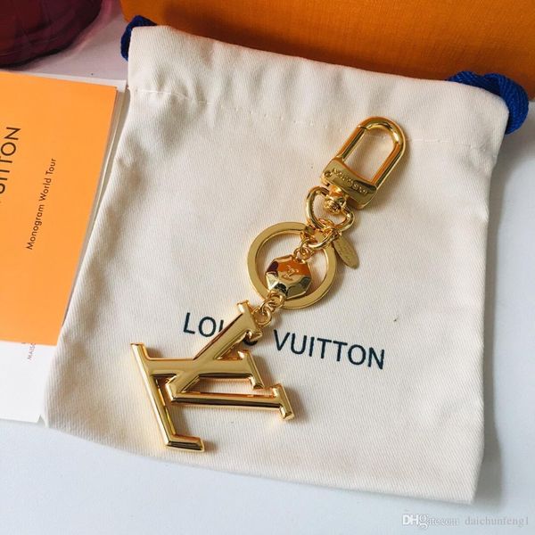 

2019 letter gold silver metal men women keychains with box fashion style accessories canvas leather key chain m63280