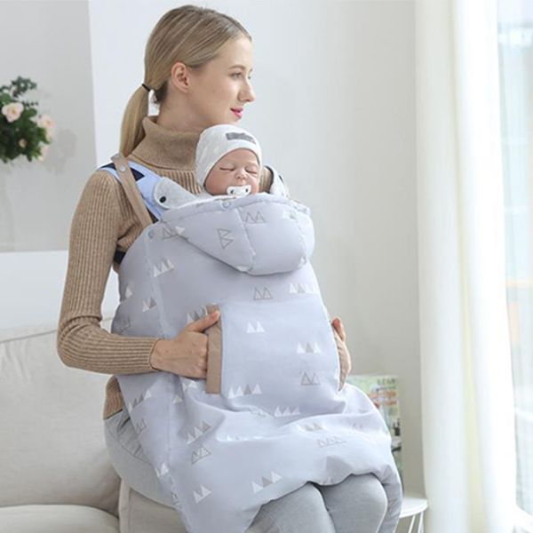 

0-36 months baby carrier sleeping bag hooded heat carrying case infant warm cape windproof adjustable cloak multi-use coat