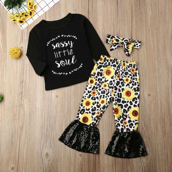 

uk stock autumn clothes toddler baby girls clothes long sleeve pants headband outfits baby set 0-3t, White