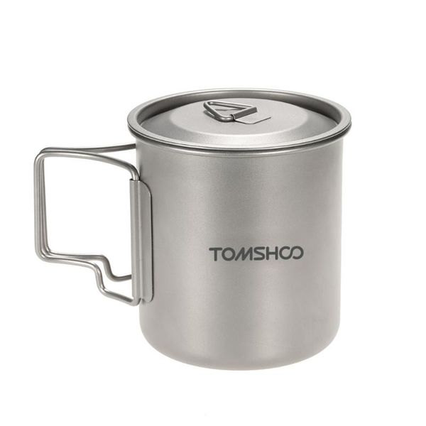 

tomshoo water cup with lid 420ml titanium water cup picnic camping mug with lid outdoor tableware camping mug titanium
