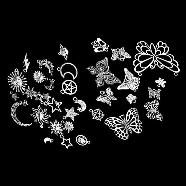 

sun moon star insect charm pendant for diy necklace bracelet jewelry making, Black