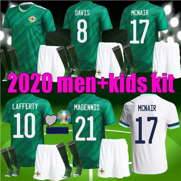 

men kids 19 20 northern ireland soccer jerseys kit lafferty euro 2020 davis magennis evans mcnair boyce youth football uniform shirt, Black;yellow