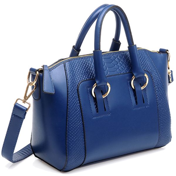 

women's shoulder bag in imitation leather satchel cross body tote bag (blue