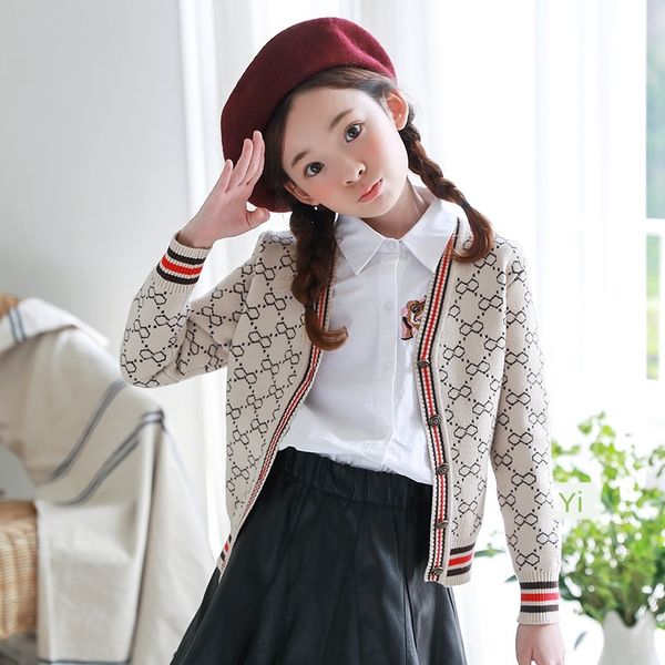 

girls' autumn coat children's cardigan medium and large children's 2020 parent-child knitted autumn sweater sweater d129, Blue
