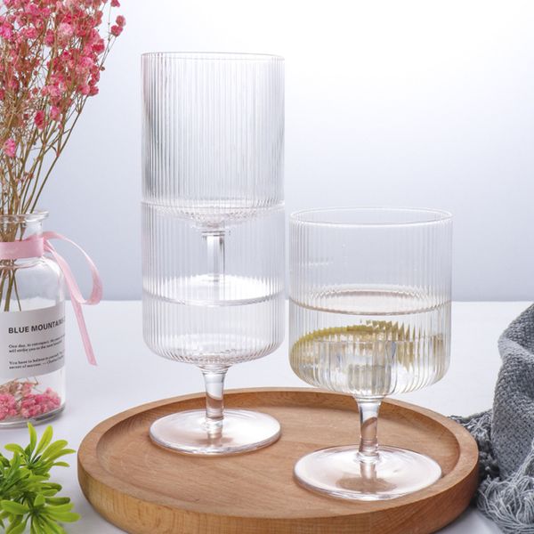 

simple pure color wind vertical ridge wine cup creative home juice drink fold cup breakfast milk glass