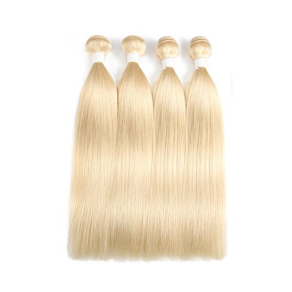 

613 blonde связка бразильских волос девственницы straight человек волосы плетение 4 связки 8а платиновый блондин утки волос оптом бесплатная, Black