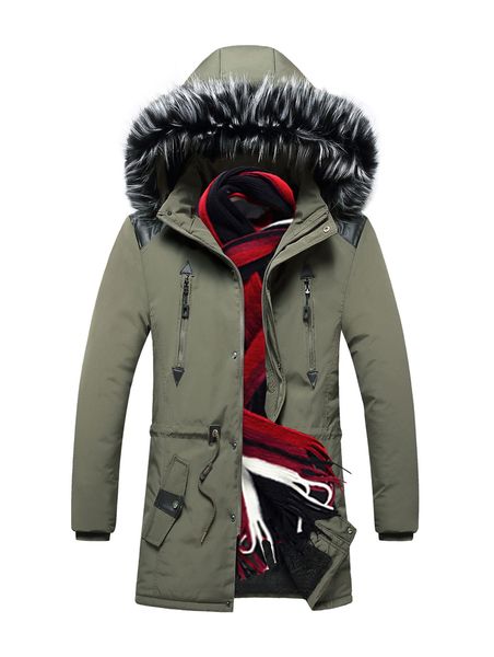 

new fashion winter parka long men's winter jacket thick warm coat hooded jacket fur collar windproof padded coat men homme,9911, Black