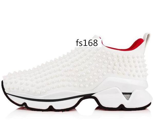 

with box women men casual shoes.red sole flats with krystal spikes black white donna flats sneakers 2