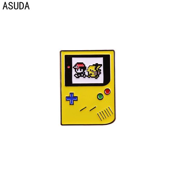 

cute play console brooch and cartoon game machine pins men women fashion jewelry gifts anime movie novel lapel badges, Gray