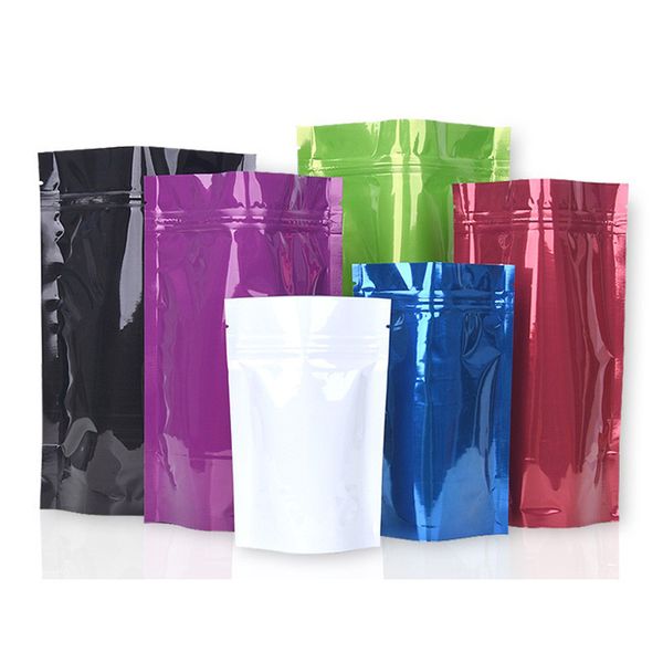 Sacchetto di immagazzinaggio di polvere alimentare colorato Termosaldabile Stand Up Pouch Foglio di alluminio Sacchetto di plastica autosigillante all'ingrosso LX2358