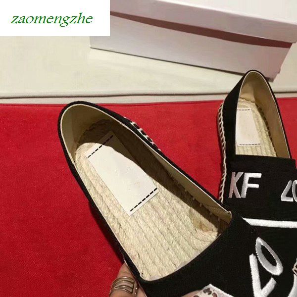 

luxurymen and women with tiger head single shoes and lazy shoes embroidered straw shoes with box, Black