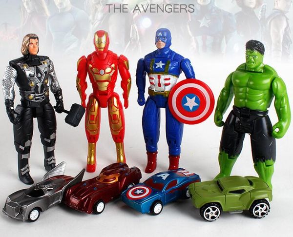 

marvel's avengers hulk raytheon us captain 4 hand office ornaments pull-back car cartoon toys ing