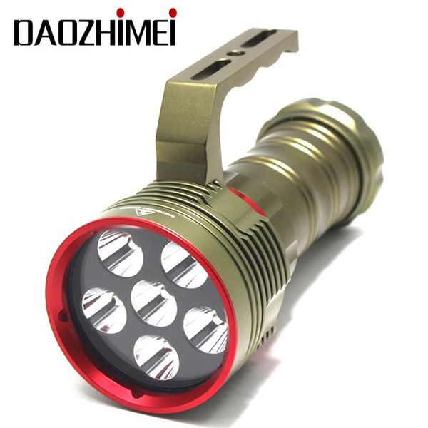 

2020 new 8000 lumens 6* xm-l2 led diving 100m waterproof underwater camping flash light+4x18650 battery+charger