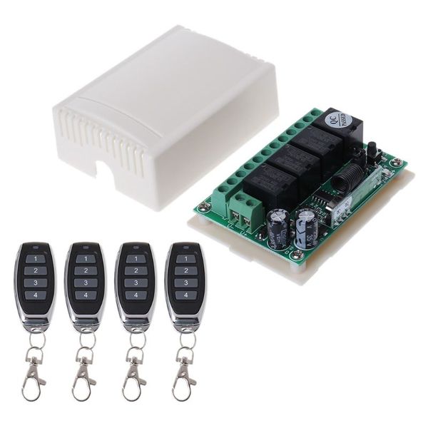 

1set 433mhz dc12v 4ch rf wireless remote control receiver module for gate lamp