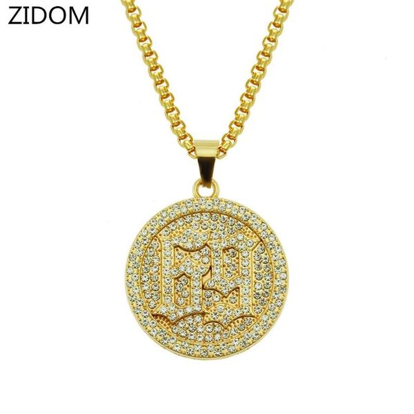 

men hip hop out bling 6ix9ine rapper pendant necklaces pave setting rhinestone fashion hiphop necklace charm jewelry, Silver
