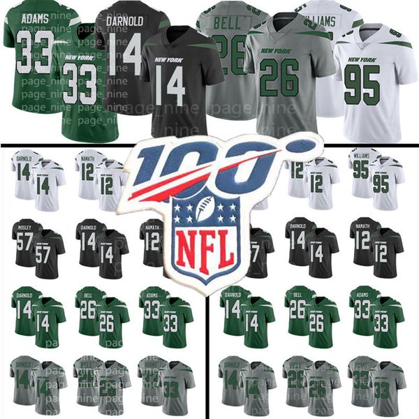 

New 100th le 039 veon bell jet jer ey jamal adam new 14 am york darnold 57 c j mo ley 95 quinnen william joe namath jer ey, Black;red