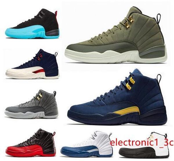 

designer new xii 12s high unc french blue playoff flu gmae gym women men basketball running psny 12 shoes sport sneakers
