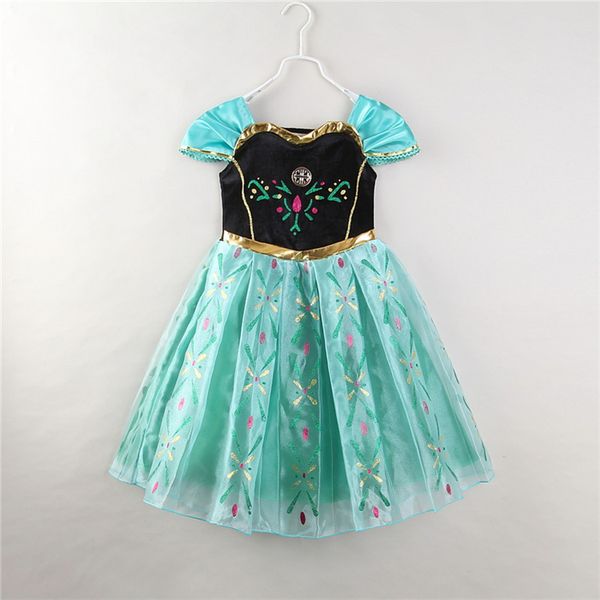 

baby girls short sleeve dress christmas snow queen princes cosplay cartoon costume summer dresses for birthday party a-795, Red;yellow