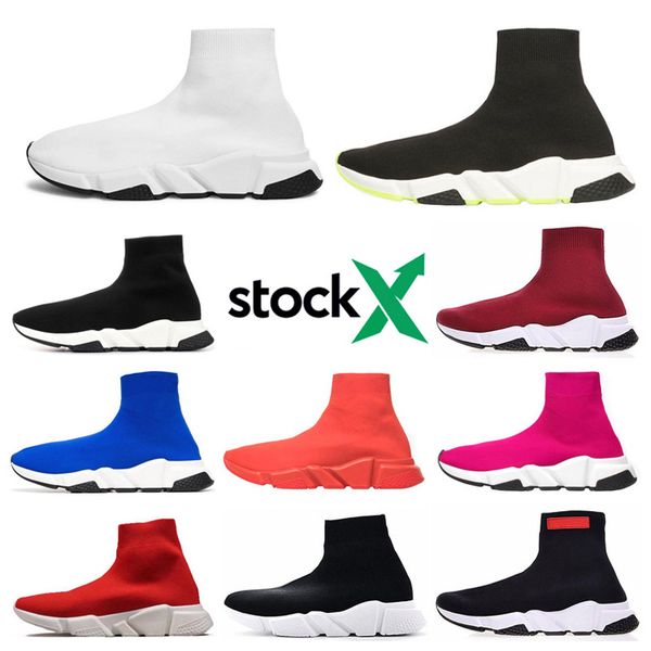 

men women speed trainer sock shoes black red black white fashion casual shoes sneaker trainer size 36-45