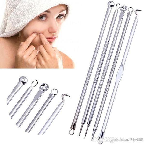 

5pcs acne extractor set nobby pimple blemish comedone acne extractor remover tool needles set