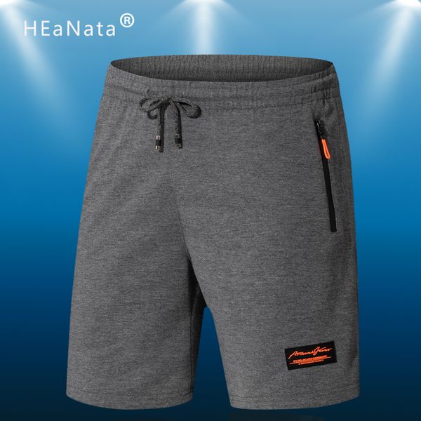 

new mens shorts jogger sport summer male loose short sweatpants gym bodybuilding workout shorts beach solid drawstring, Black;blue