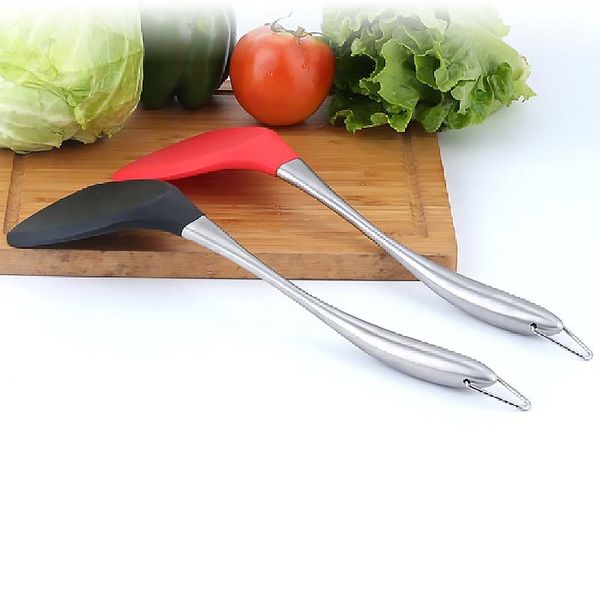 

антипригарное силиконовые cooking шпатель из нержавеющей стали ручки вок лопата гибкая силиконовая масленицу кухня кулинария черный другое к
