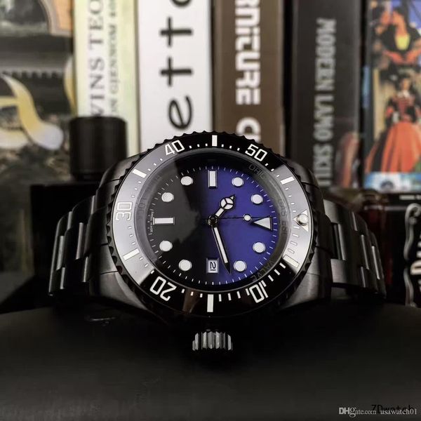 

wholesale mens fashion luxury watch solid stainless steel sea-dweller mens automatic movement mechnical ceramic bezel watch, Slivery;brown