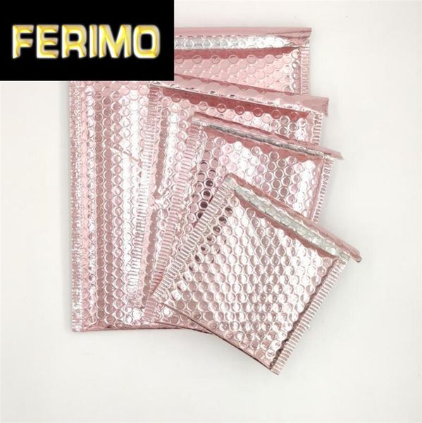 

50pcs small large shipping bag with bubble padded mailing envelope rose gold foil courier bag self adhesive delivery postal