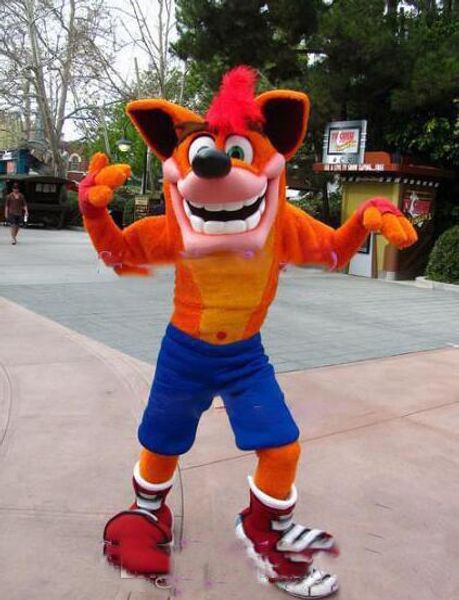 

2019 factory direct sale cartoon character crash bandicoot mascot costume size anime costumes carnival fancy dress kits for s, Red;yellow