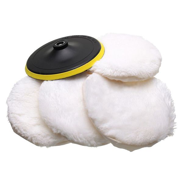 

5pcs polisher/buffer kit soft wool bonnet pad white