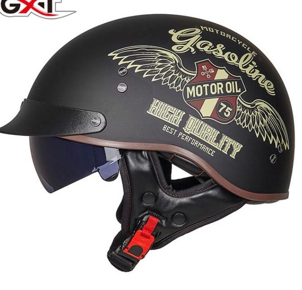 Certificazione GXT DOT Casco da moto retrò Casco da moto Scooter Casco da moto da motociclista vintage a mezza faccia Casco Moto201q