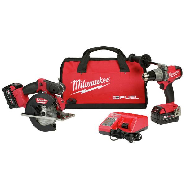 

Milwaukee 2898 22 m18 fuel 1 2 in hammer drill 5 7 8 in circular aw kit new