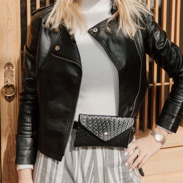 

fashion women outdoor weaving hasp solid color messenger bag chest bag waist plaid envelope lady small pockets#25